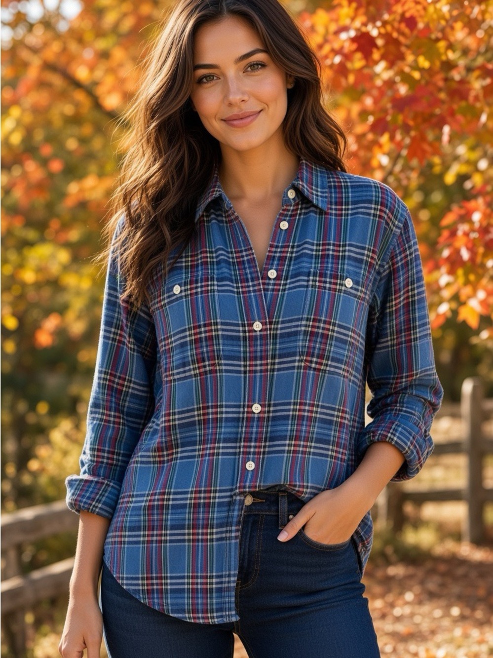 Ralph Lauren Blue Plaid Button-Down Shirt